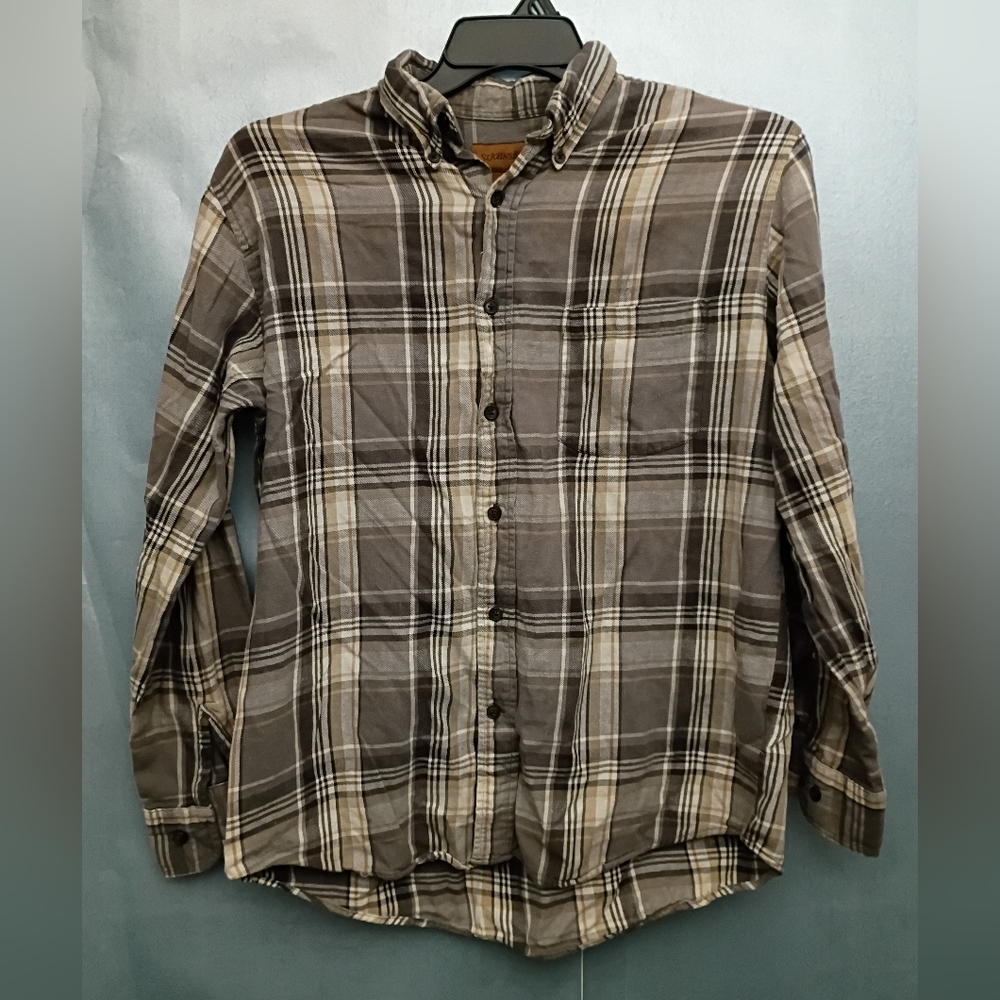 St. John's Bay Casual Plaid Shirt - Gray and Cream